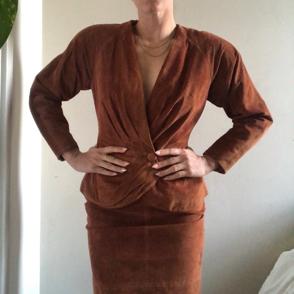 Vintage Suede Skirt and Blazer / Jacket - Picture 1 of 6